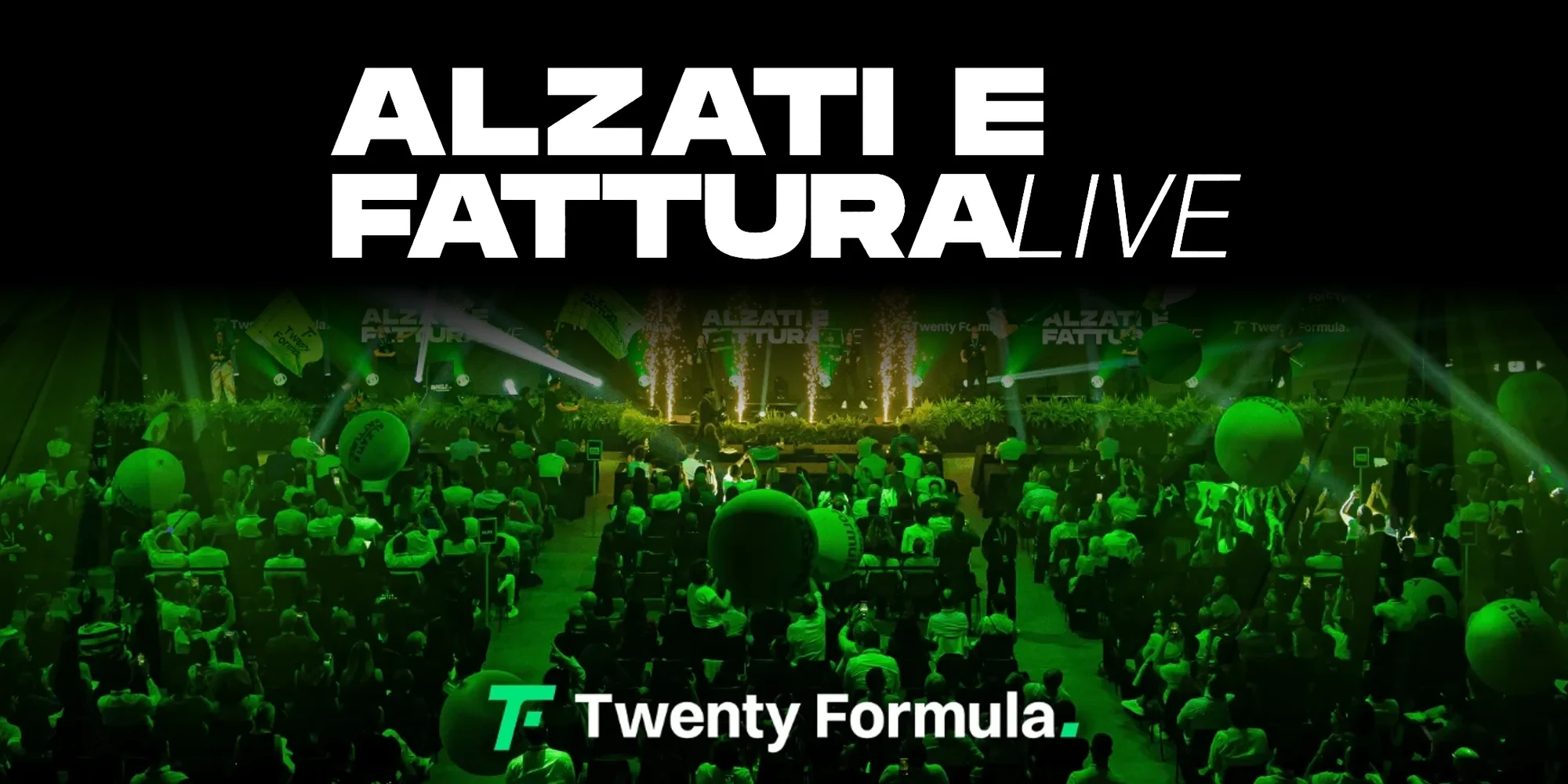 Palco e pubblico di Alzati e Fattura Live